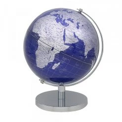 Giftworks Rotating Globe Blue And Silver