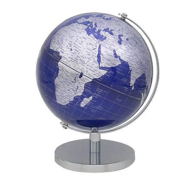 Giftworks Rotating Globe Blue And Silver 3 Giftworks Rotating Globe Blue And Silver