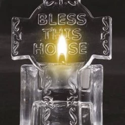 Giftworks GLASS CROSS TEA LIGHT HOLDER & HOLY WATER FONT GENERAL GIFTS