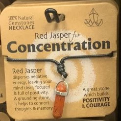 Royal County RED JASPER FOR CONCENTRATION GEMSTONE NECKLACE GENERAL GIFTS