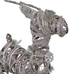 Itemint REINDEER LED RATTAN 40X15X60 20L. SILVER CHRISTMAS SHOP