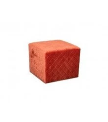 Kirkwood Group CUBIC STOOL WITH QUILTED VELVET - CORAL - 41X41X41CM GENERAL GIFTS