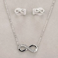 Giftworks Newgrange Living Rose Infinity Necklace & Earring Set
