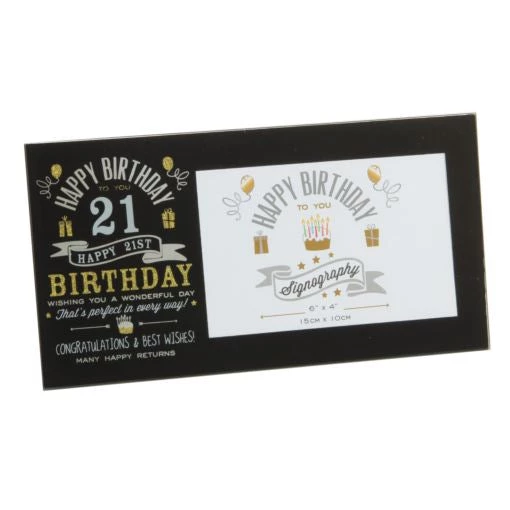 Giftworks GENERAL GIFTS 6" X 4" - SIGNOGRAPHY BIRTHDAY GLASS FRAME 4 Giftworks GENERAL GIFTS 6" X 4" - SIGNOGRAPHY BIRTHDAY GLASS FRAME