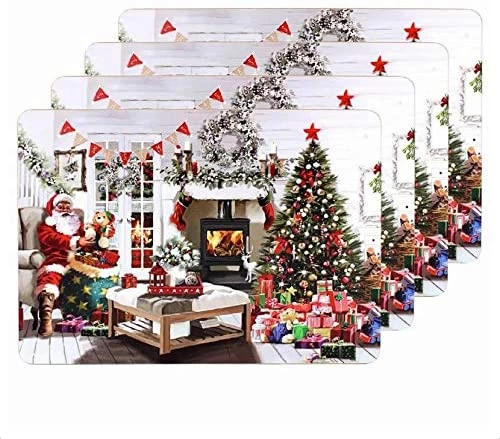 Lesser And Pavey SANTA CHRISTMAS PLACEMATS SET OF 4 3 Lesser And Pavey SANTA CHRISTMAS PLACEMATS SET OF 4