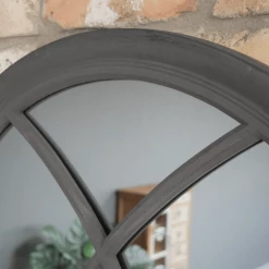 Dutch Brothers Gothic Vintage Dark Grey Arched Wall Mirror GENERAL GIFTS