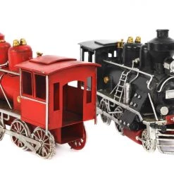 ITEM Metal Ornament Train Black Vintage Style Retro Train
