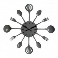 Premier Housewares Grey Cutlery Wall Kitchen Clocks GENERAL GIFTS