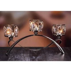 Giftworks The Grange Collection Crystal 3-Tealight Holder On Stand GENERAL GIFTS