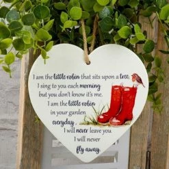 Richard Lang GENERAL GIFTS Robin Ceramic Hanging Heart