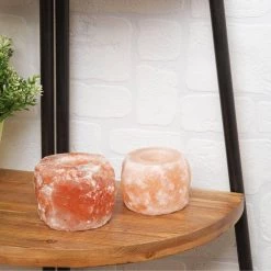 Giftworks Himalayan Rock Salt Lamp Tea-light Holders Set Of 2