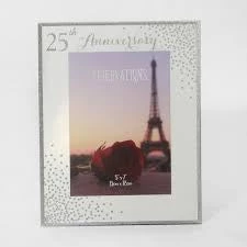 Giftworks WEDDING & ANNIVERSARIES 25th Wedding Anniversary Celebrations Sparkle Photo Frame