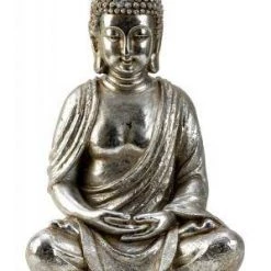 Giftworks Silver Buddha Statue Om Meditation Pose GENERAL GIFTS