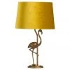WJSampson Gold Flamingo Lamp With Mustard Shade 40X40X65CM GENERAL GIFTS