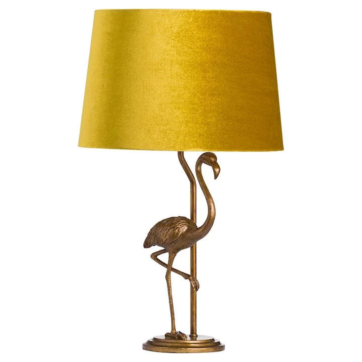 WJSampson Gold Flamingo Lamp With Mustard Shade 40X40X65CM GENERAL GIFTS 3 WJSampson Gold Flamingo Lamp With Mustard Shade 40X40X65CM GENERAL GIFTS