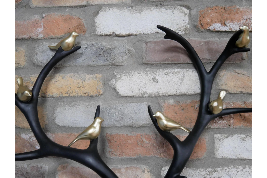 Dutch Brothers GENERAL GIFTS Stag Head With Gold Birds 6 Dutch Brothers GENERAL GIFTS Stag Head With Gold Birds