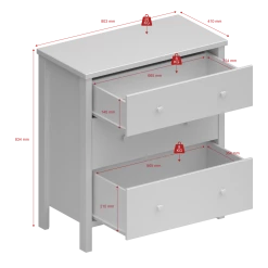 Steems 3 Drawer Chest – Off White