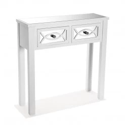 Versa GENERAL GIFTS Miska 2 Drawer White Mirrored Console Table