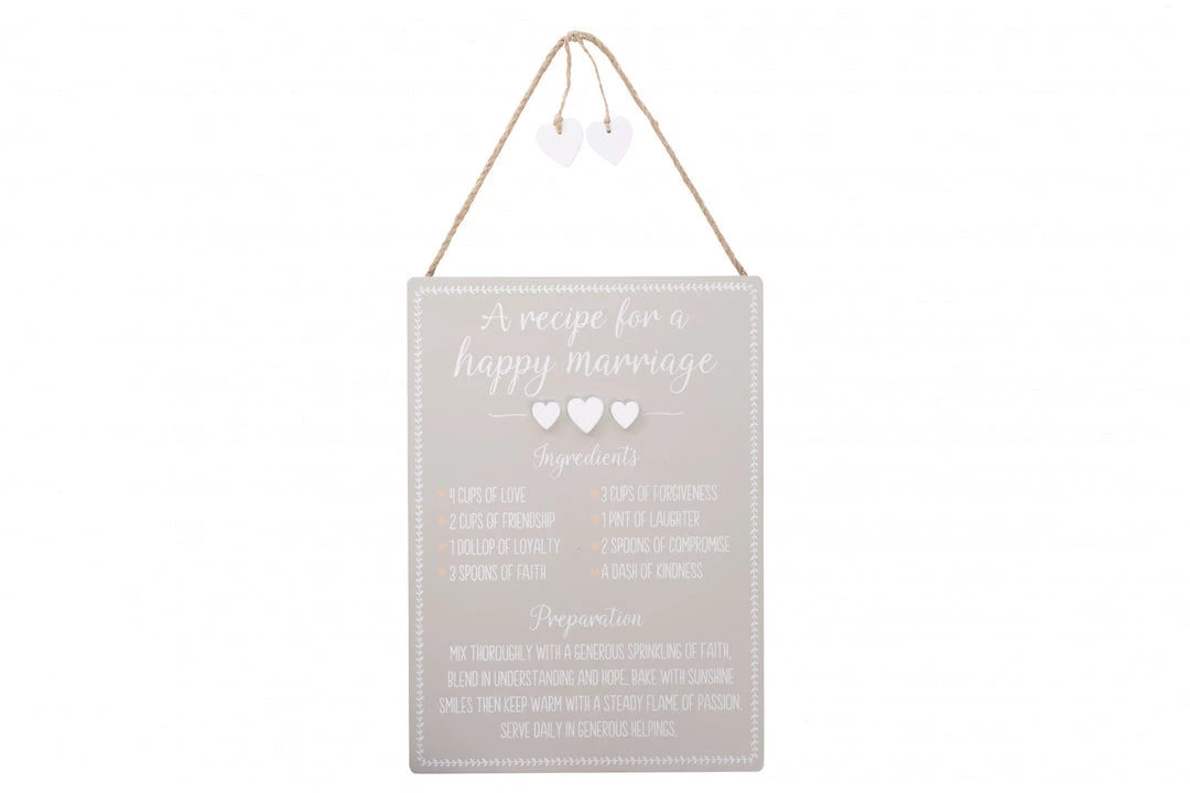 Richard Lang Recipe For A Happy Marriage Plaque 4 Richard Lang Recipe For A Happy Marriage Plaque