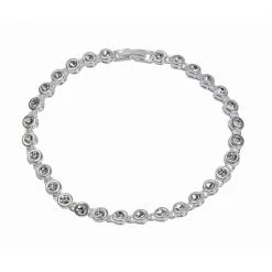 Indulgence Jewellery Rhodium Circular Crystal Clasp Bracelet (IBRA1210)
