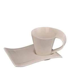 Giftworks Slaneyside Pottery TV Cup And Side Plate Set, White GIFTS FOR HIM