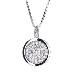 Kirkwood Group SILVER DIAMANTE ROUND PENDANT