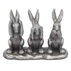 Lesser And Pavey GENERAL GIFTS See No Evil Hear No Evil Silver 3 Wise Hares Ornament