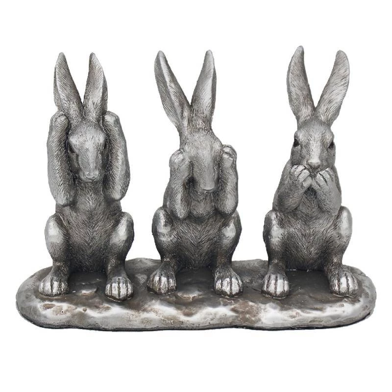 Lesser And Pavey GENERAL GIFTS See No Evil Hear No Evil Silver 3 Wise Hares Ornament 3 Lesser And Pavey GENERAL GIFTS See No Evil Hear No Evil Silver 3 Wise Hares Ornament