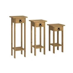 Giftworks Corona Plant Stands (Set Of 3) In Distressed Waxed Pine