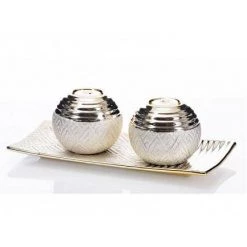 The Grange Collection Champagne 2 Tea Light Candles And Tray Centre Piece