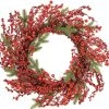 Premier Housewares CHRISTMAS SHOP 50CM Red Berry Rattan Christmas Door Wreath
