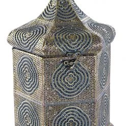 ITEM Moroccan-Arabic Style Candlestick On An Antique Gold Metal Stand.