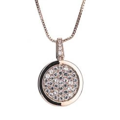 Kirkwood Group ROSE GOLD DIAMANTE ROUND PENDANT