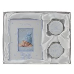Giftworks 2" X 3" - IT'S A BOY PHOTO FRAME - FIRST TOOTH & CURL BOXES