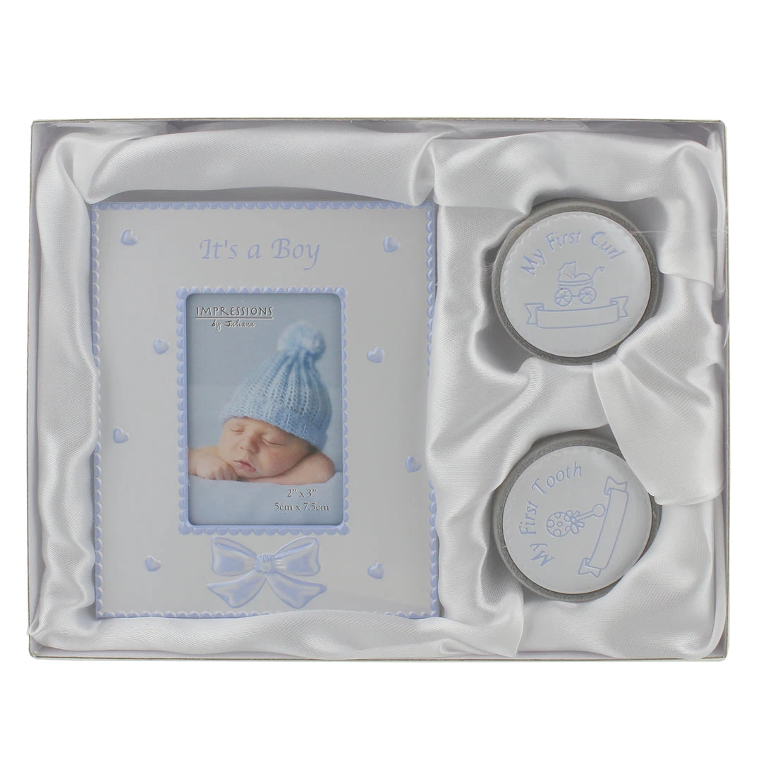Giftworks 2" X 3" - IT'S A BOY PHOTO FRAME - FIRST TOOTH & CURL BOXES 3 Giftworks 2" X 3" - IT'S A BOY PHOTO FRAME - FIRST TOOTH & CURL BOXES