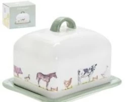 Lesser And Pavey GENERAL GIFTS Ceramic Butter Dish Country Life Farm