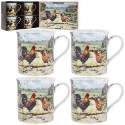 Leonardo Farmyard Collection Cockerel & Hen Mug Set Of 4 GENERAL GIFTS