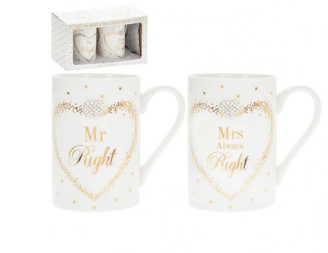 Lesser And Pavey GENERAL GIFTS Mr & Mrs Right Mad Dots Mug Set 5 Lesser And Pavey GENERAL GIFTS Mr & Mrs Right Mad Dots Mug Set