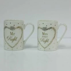 Lesser And Pavey GENERAL GIFTS Mr & Mrs Right Mad Dots Mug Set