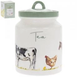 Lesser And Pavey Jennifer Rose Collection Country Life Farmyard Tea Coffee Sugar Storage Canister Set GENERAL GIFTS