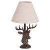 WJSampson GENERAL GIFTS Stag Head Lamp With Linen Shade 28X28X48CM