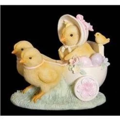 Enchante GENERAL GIFTS Easter Decorations Baby Chicks In An Easter Egg Cart