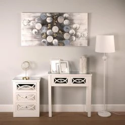 Versa GENERAL GIFTS Miska 2 Drawer White Mirrored Console Table