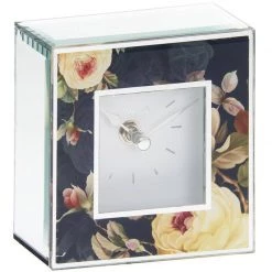Lesser And Pavey Rose Blossom Glass Clock GENERAL GIFTS