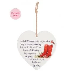 Richard Lang GENERAL GIFTS Robin Ceramic Hanging Heart