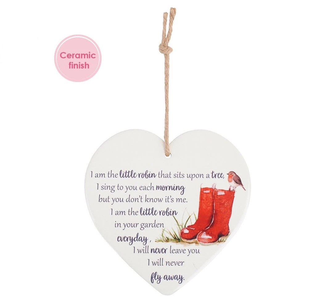 Richard Lang GENERAL GIFTS Robin Ceramic Hanging Heart 4 Richard Lang GENERAL GIFTS Robin Ceramic Hanging Heart