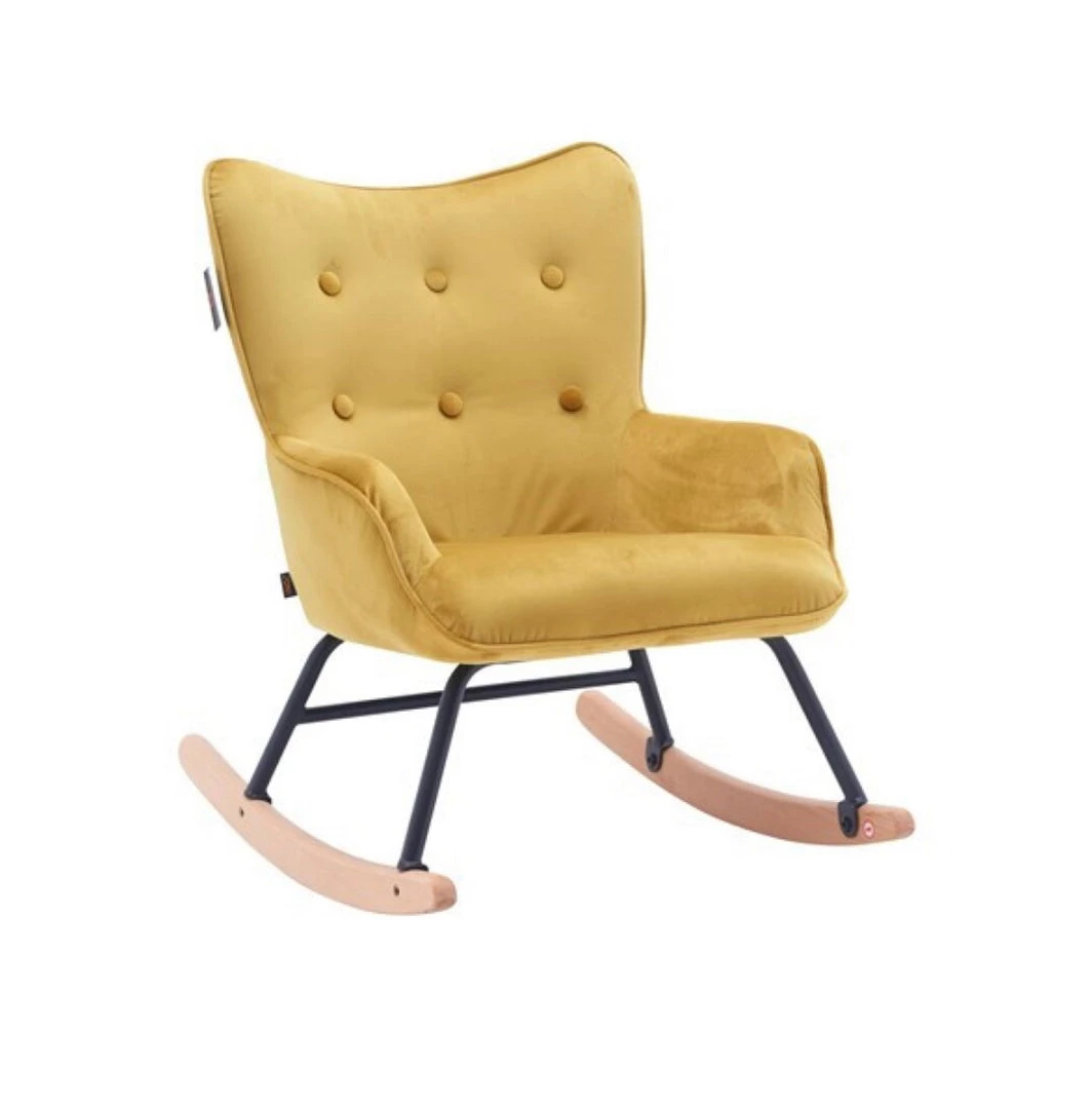 Zons Children's Velvet Rocking Chair, 63x49xH68cm - Yellow 7 Zons Children's Velvet Rocking Chair, 63x49xH68cm - Yellow