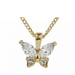 Giftworks Rose Gold CZ Butterfly Necklace JEWELLERY
