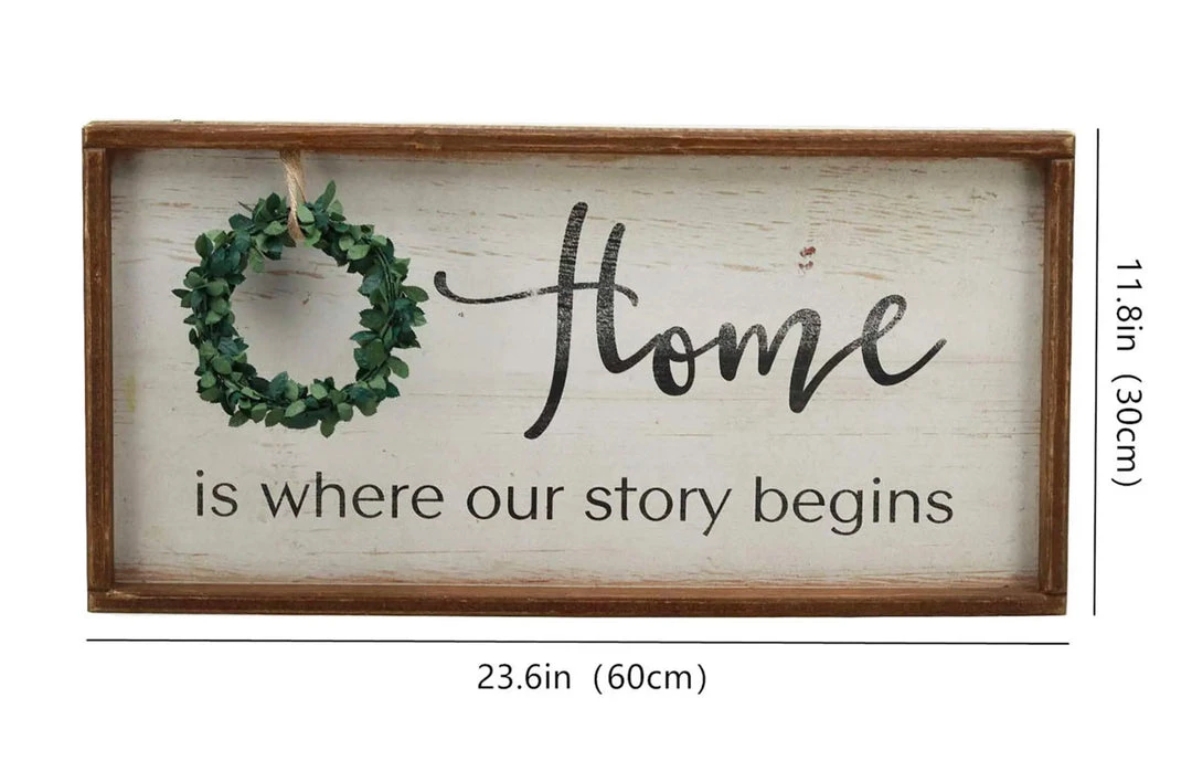 Paris Loft GENERAL GIFTS Home Is Where Our Story Begins Rustic Wood Signs With Wreath 6 Paris Loft GENERAL GIFTS Home Is Where Our Story Begins Rustic Wood Signs With Wreath