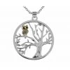 Indulgence Jewellery Silver & Rose Gold Owl Tree Necklace (INEC4066)